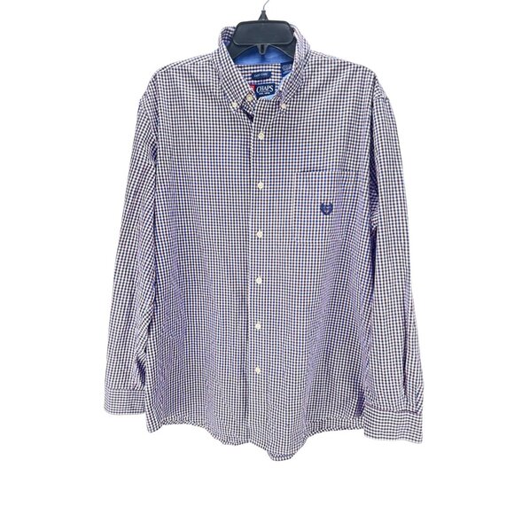 Chaps Easy Care Gingham Check Button Down Shirt Men’s Size XL Preppy Office - Picture 1 of 10